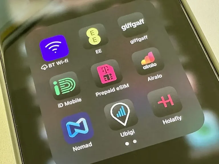 Screenshot of an iPhpne with Multiple eSim Apps