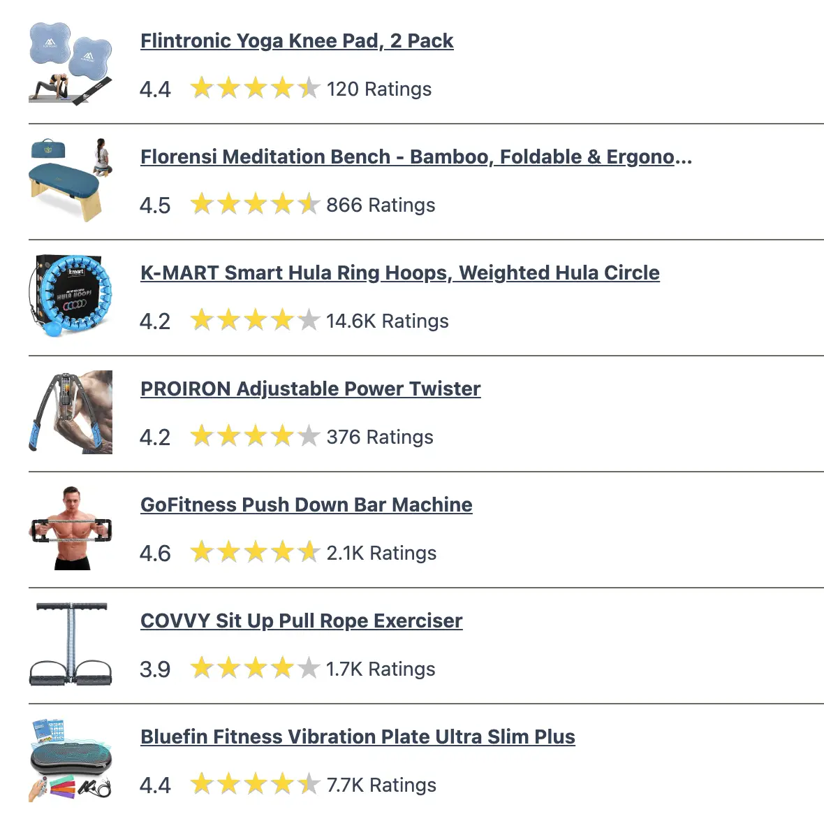 Home Fitness Roundup for the home